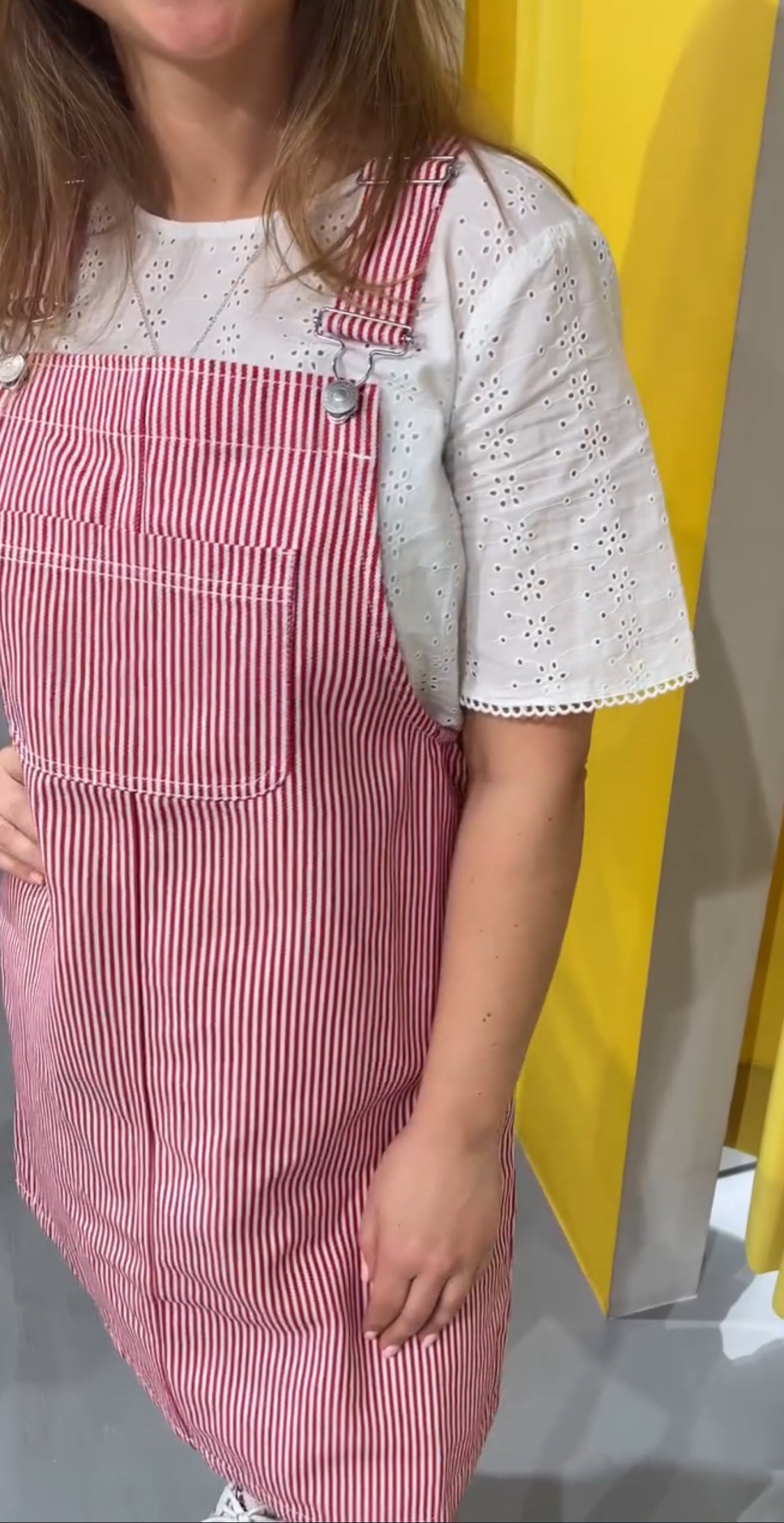 PREORDER: PCALLO DUNGAREE DRESS - Salsa